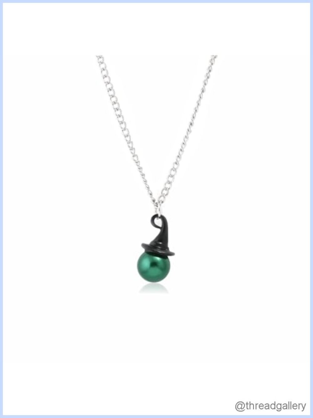 Hypoallergenic Pearl Witch Necklace Set with Crown and Hat Pendants